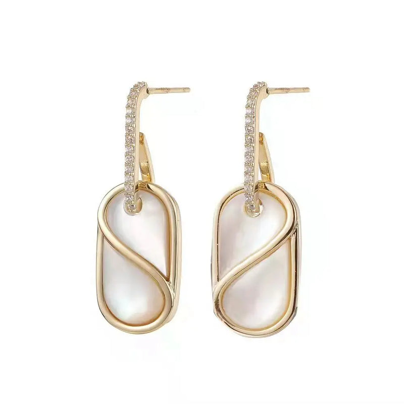 925 Silver Shell Geometric Earrings Women