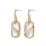 925 Silver Shell Geometric Earrings Women