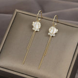 Fish Pattern Shell Earrings, 925 Silver, Niche Design