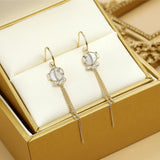 Fish Pattern Shell Earrings, 925 Silver, Niche Design
