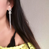 High-end Bow Tassel Earrings