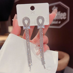 High-end Bow Tassel Earrings