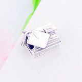 925 Silver Graduation Mortarboard Hat Bead for Bracelet
