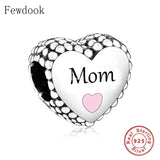 925 Silver Family Love Heart Bead Charm