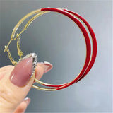 925 Silver Needle Tide Drop Glaze Earrings French Temperament Circle Earrings