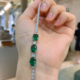 925 Silver Aquamarine Stone Bracelet Women Fine Jewelry