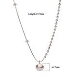 925 Silver Choker Necklace Round Clavicle Chain