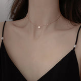 925 Silver Choker Necklace Round Clavicle Chain