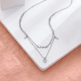 925 Silver Love Necklace Zircon Heart Pendant Wedding Jewelry