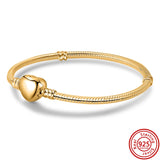 Heart Clasp Snake Chain Bracelet - Dainty and Elegant Jewelry