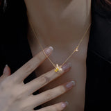 925 Silver Little Bee Necklace Zircon Pendant Gift