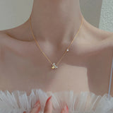 925 Silver Little Bee Necklace Zircon Pendant Gift