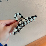 Acetic Acid Checkered Plaid Hair Claw Clips Hair Rope For Girls