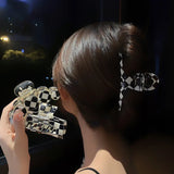 Acetic Acid Checkered Plaid Hair Claw Clips Hair Rope For Girls