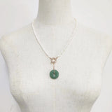 Adjustable Long Necklace Coral Beaded Pearl Pendant Women Party Wedding
