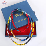 African Kente Print Necklace Multicolor Anakara Kente Jewelry