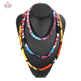 African Kente Print Necklace Multicolor Anakara Kente Jewelry
