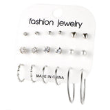 Geometric Diamond Stud Earrings Set Creative Acrylic Butterfly Snake Earrings