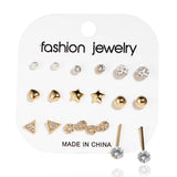 Geometric Diamond Stud Earrings Set Creative Acrylic Butterfly Snake Earrings