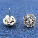 925 Silver Sparkling Star Gem Wings Stud Earrings Women Jewelry