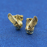 925 Silver Sparkling Star Gem Wings Stud Earrings Women Jewelry