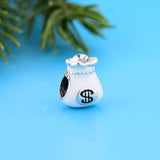 925 Silver Red Enamel Wallet Beads Charms for Bracelet