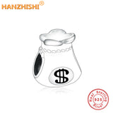 925 Silver Red Enamel Wallet Beads Charms for Bracelet