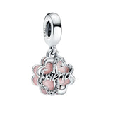 Autumn 925 Silver Four-leaf Clover Dangle Charm Bracelet Bead DIY Gift