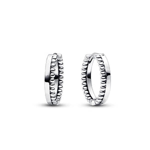 Autumn 925 Sterling Silver Signature Hoop Earrings For Woman