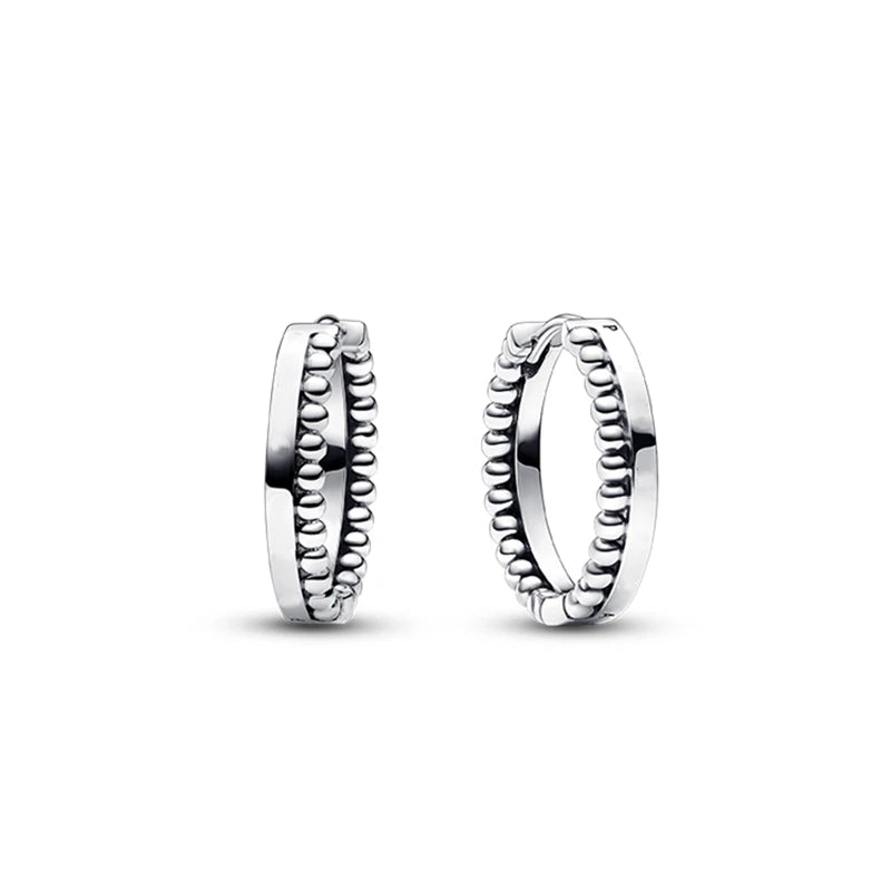 Autumn 925 Sterling Silver Signature Hoop Earrings For Woman
