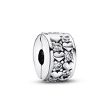 925 Silver Infinite Hearts Clip Charm Bead for Bracelet DIY Gift Jewelry