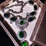 Autumn Jewelry Silver Crystal Necklace for Women Charm Mother's Gift