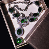 Autumn Jewelry Silver Crystal Necklace for Women Charm Mother's Gift