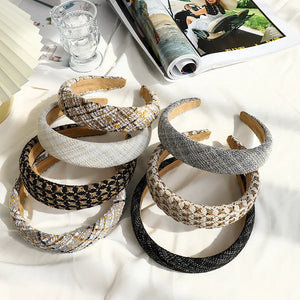 Autumn Girl Plaid Headband Hairpin Hair Accessories Flat Heawear