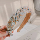 Autumn Girl Plaid Headband Hairpin Hair Accessories Flat Heawear