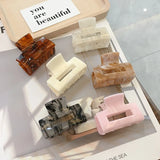 Autumn Vintage Women Hair Clip Rectangle Acrylic Hollow Out Sweet Claw Hairpins