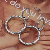 Autumn 925 Silver Charm Earrings Double Hoop DIY Jewelry