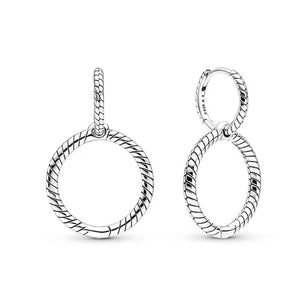 Autumn 925 Silver Charm Earrings Double Hoop DIY Jewelry