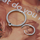Autumn 925 Silver Charm Earrings Double Hoop DIY Jewelry