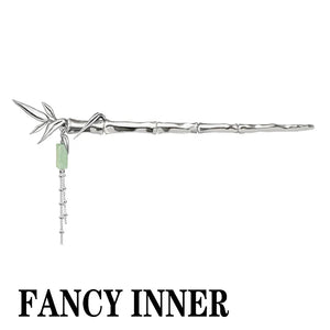Vintage Metal Headwear Aventurine Jade Stone Tassel Hair Stick