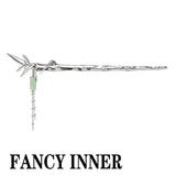 Vintage Metal Headwear Aventurine Jade Stone Tassel Hair Stick