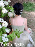 Vintage Metal Headwear Aventurine Jade Stone Tassel Hair Stick