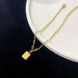Beach Party Square Pendant Stainless Steel Anklet For Women