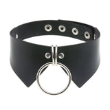 Vintage Charm Gothic Spike Rivet Collar Pendant Leather Pentagram