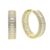Bling Iced Out CZ Earring Hiphop Hoop Huggie Earrings For Women