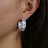 Bling Iced Out CZ Earring Hiphop Hoop Huggie Earrings For Women