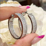 Bling Iced Out CZ Earring Hiphop Hoop Huggie Earrings For Women