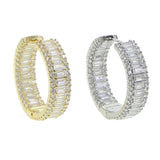 Bling Iced Out CZ Earring Hiphop Hoop Huggie Earrings For Women