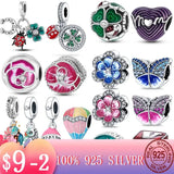 Enamel Flower Clover Charm for MULA Bracelet Necklace 925 Silver