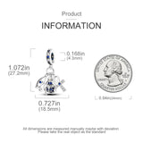 Zircon 925 Silver Galaxy Moon Pendant Charm Bead Bracelet Gift